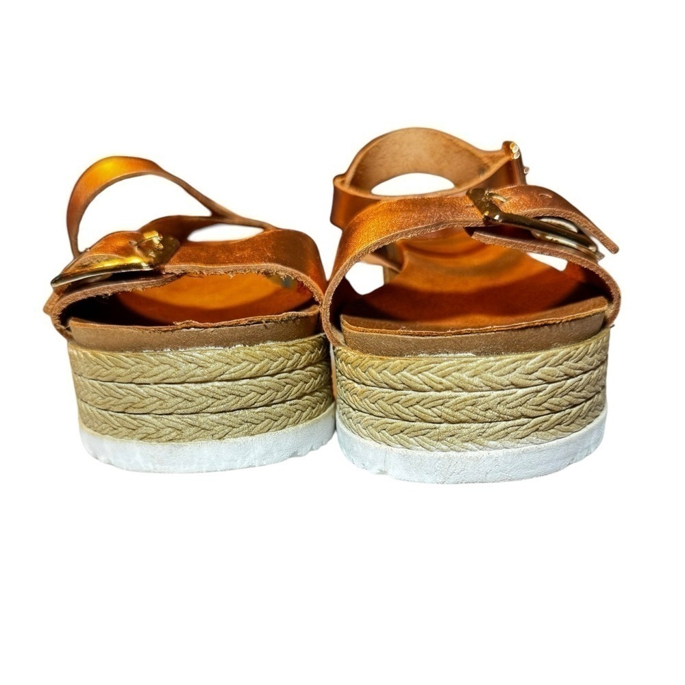 Envie Platform Woven Straw Wedge Sandals - Picture 4 of 6